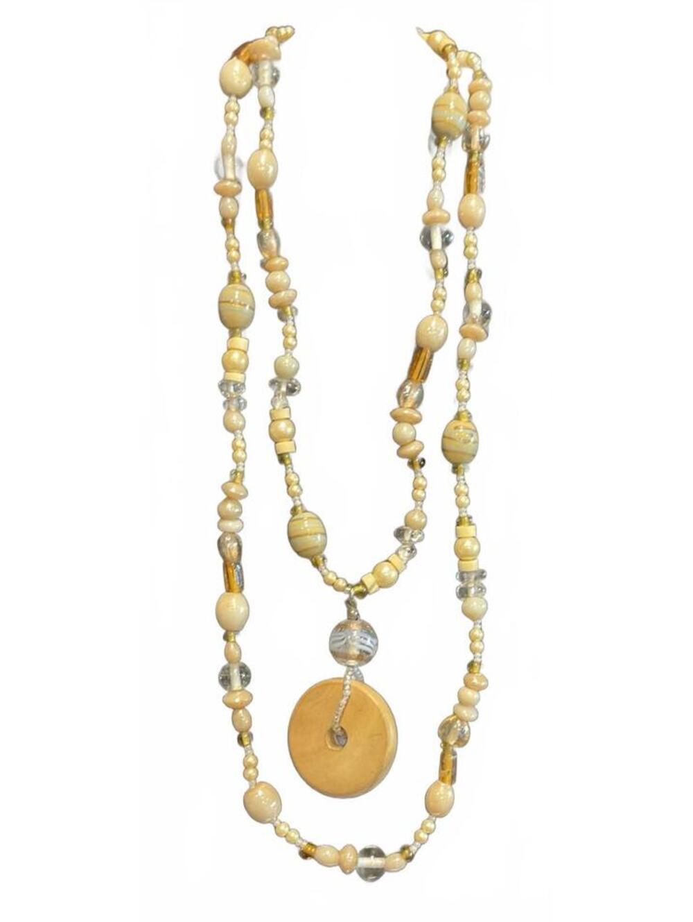 Quality Beaded Long Necklace Wear  Single Or Layered #170